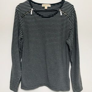 Michael Michael Kors Grey Striped Long Sleeve